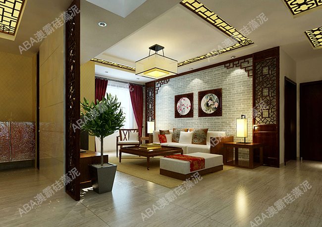 硅藻泥背景墙装修效果图设计解析(图2)