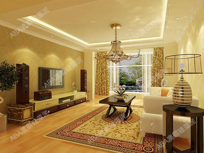 硅藻泥背景墙装修效果图设计解析(图1)