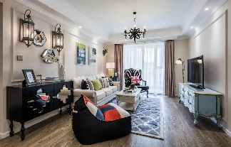 96㎡新房装修,美式风与卡座的邂逅(图3) 96㎡新房装修,美式风与卡座的邂逅