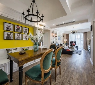 96㎡新房装修,美式风与卡座的邂逅(图4) 96㎡新房装修,美式风与卡座的邂逅