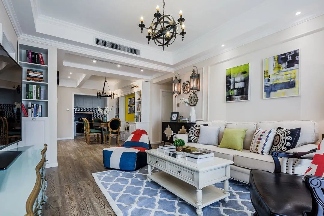 96㎡新房装修,美式风与卡座的邂逅(图1) 96㎡新房装修,美式风与卡座的邂逅