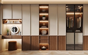 现代简约家居设计:米色系客厅厨房卧室一体化装修方案(图6) 2025年顶流装修风格——中古风杀疯了!